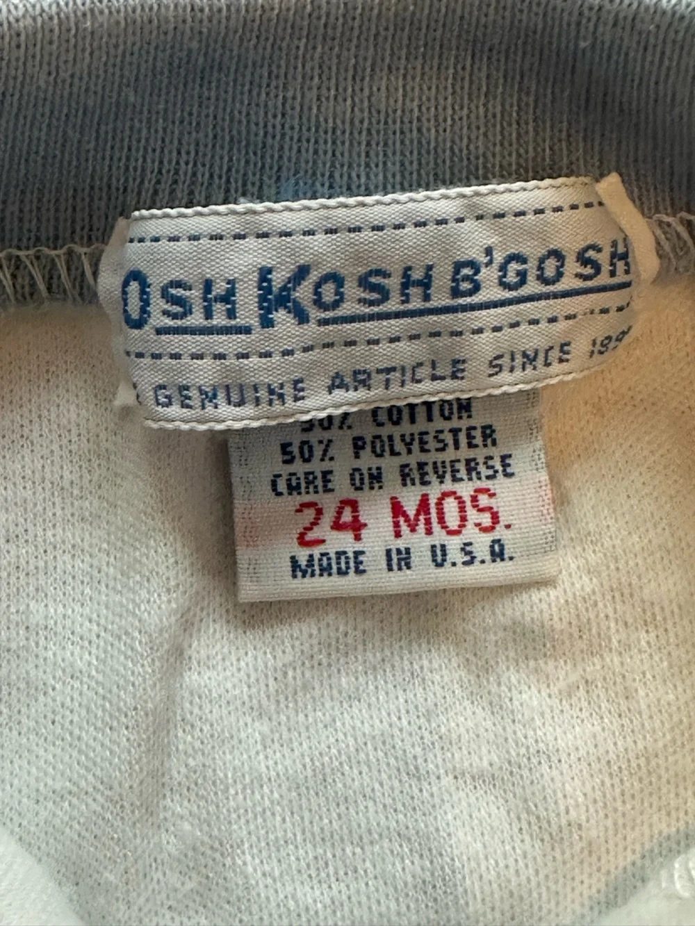 Vintage 70s OshKosh B’Gosh Shortalls Set Blue Striped Matching T-Shirt 24M